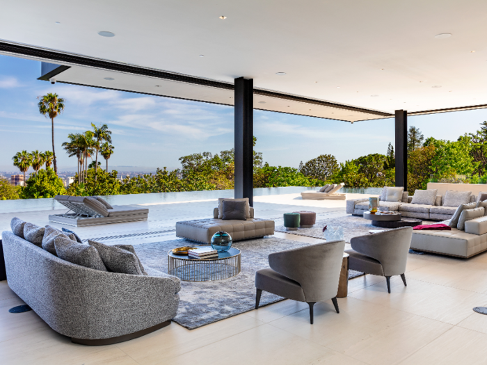 The open layout encourages a fusion of indoor and outdoor living.