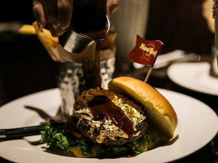 The burger comes with steak sauce. Pouring it over the gold leaf felt like blasphemy.