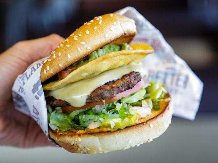 Any burger that comes with an extra bun or bun proxy in the middle is unnecessarily complicating things. Still, there was both guac and avocado slices on this baby. And a beautiful baby it was.