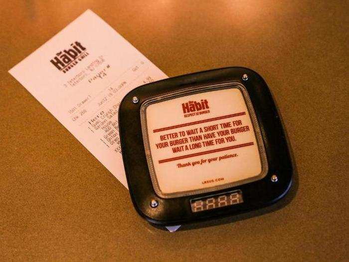 I was given a buzzer to notify me when my food would be ready.