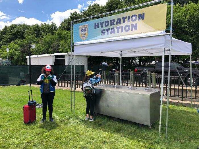 To keep everyone hydrated throughout the day, there were water stations where you could fill up the bottles you brought or purchased at the store.