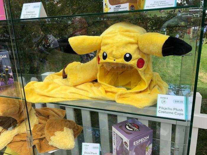 You could also buy other Pokémon souvenirs like stuffed animals, or this Pikachu hat and cape.