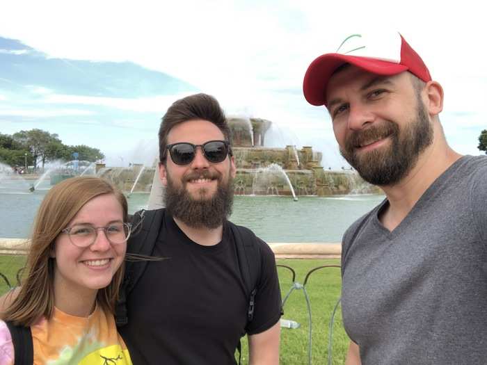 I ended up running into two friends from Miami whom I had met back in 2017 at the first Go Fest, so I traded a few Pokémon with them instead of making a sign.