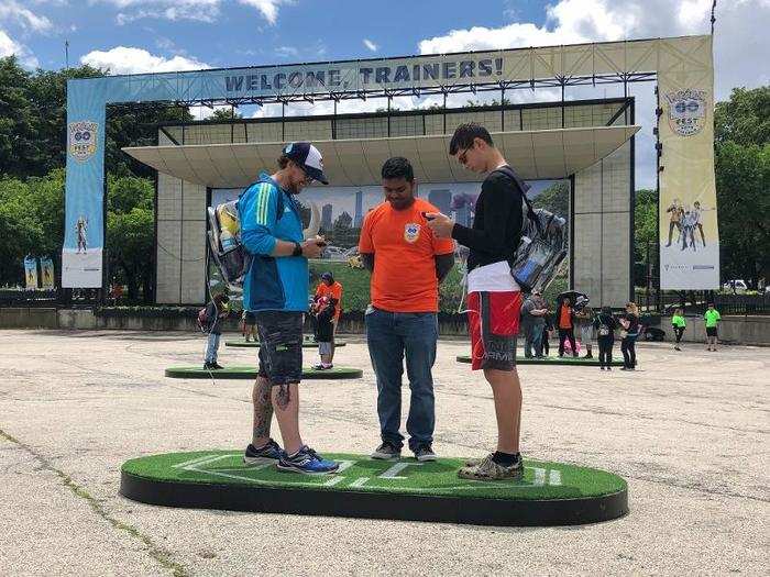 There was also a designated arena in the North side, where trainers could battle each other for prizes. I watched, but didn