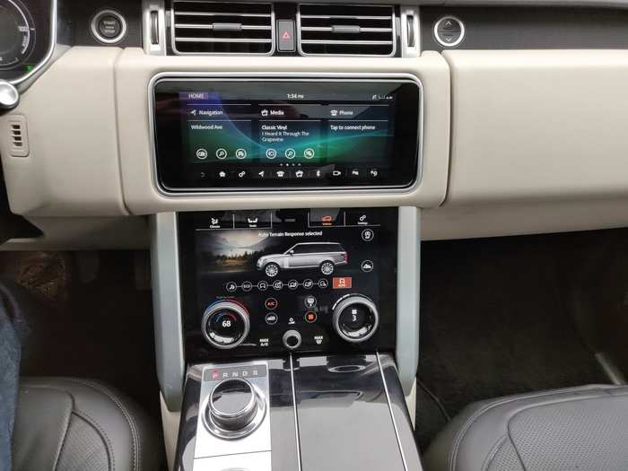 The infotainment and climate-controls are screen-based. The AC/heat and heated and cooled seats are no problem, but the 10-inch TouchPro infotainment screen, while beautifully designed, remains a work-in-progress as far as usability goes.