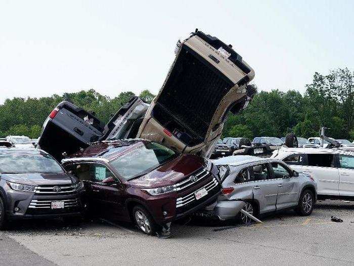 Your car or truck is another terrible place to take shelter during a tornado. But one character does it.