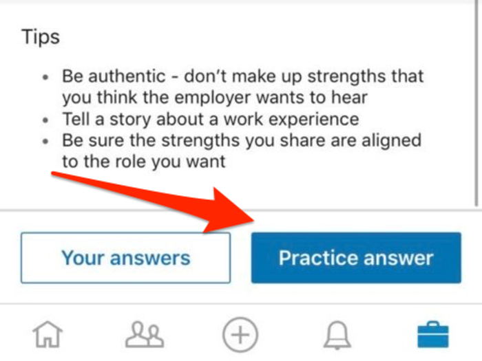 After watching the video and reading the tips, you can practice answers. LinkedIn gives you two options: make a video of yourself or write down your answers. I opted for the video.