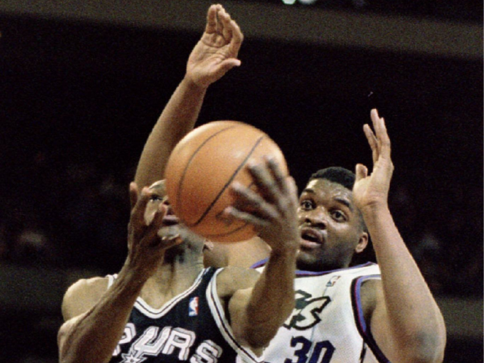 Oliver Miller came over to the Raptors in the expansion draft after two seasons with the Phoenix Suns and one with the Detroit Pistons. He averaged 12.9 points and 7.4 rebounds per game in one season.