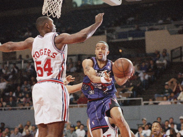 Damon Stoudamire was the Raptors first ever draft pick in the 1995 NBA draft and went on to win the 1995–96 NBA Rookie of the Year Award. He averaged 9.3 assists and 19 points per game. He was given the nickname "Might Mouse" because he is listed at 5 feet 10 inches and had a Mighty Mouse tattoo on his right arm.