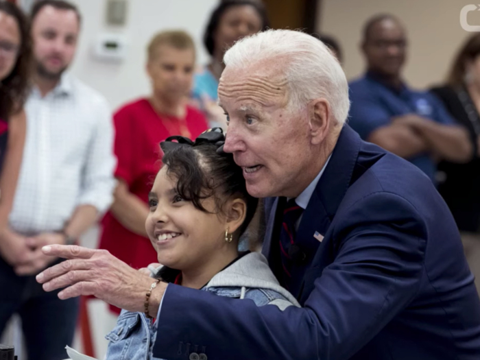 In May 2019, Biden told a 10-year-old girl, "I bet you