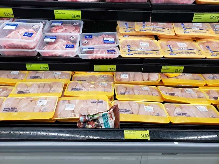 I also saw some solid family packs of chicken for $1.89 a pound.