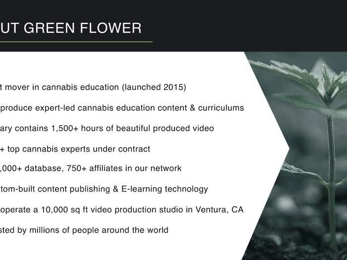 We got an exclusive look at the pitch deck that cannabis education platform Green Flower Media used to raise $20 million from top investors