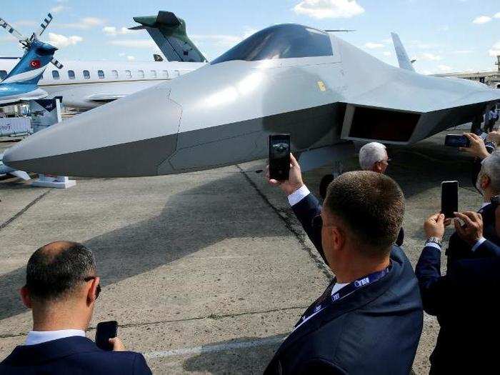 Turkish Aeorospace displayed a mock-up of a fighter aircraft on June 17.