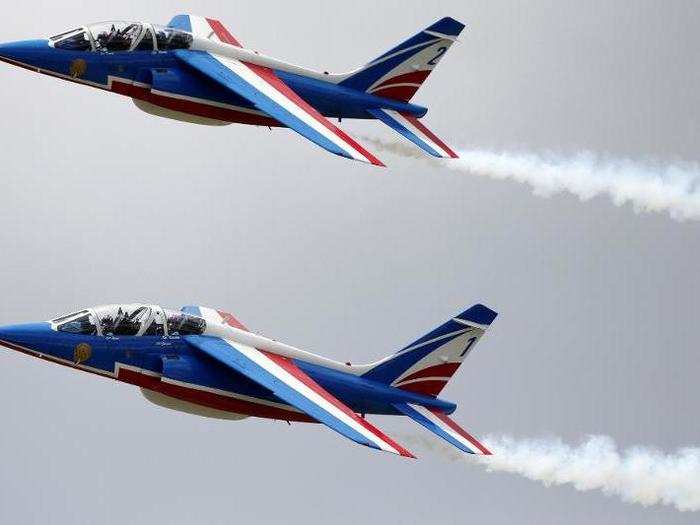 The Patrouille de France team rehearsed for the Paris Air show on June 16.