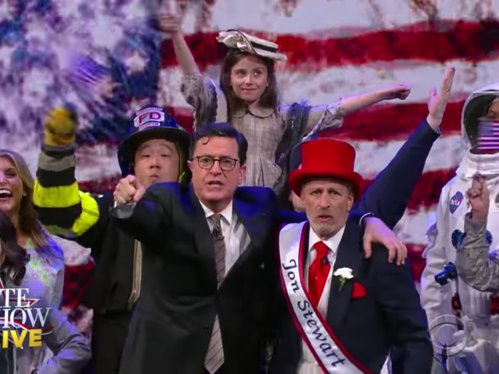 On the eve of the 2016 election, Stewart joined Colbert to encourage voters to get out to the polls.