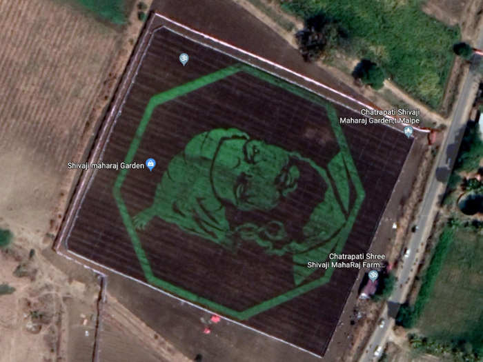 ​An Indian artist created a mural so big that you can see it from space — or on Google Maps