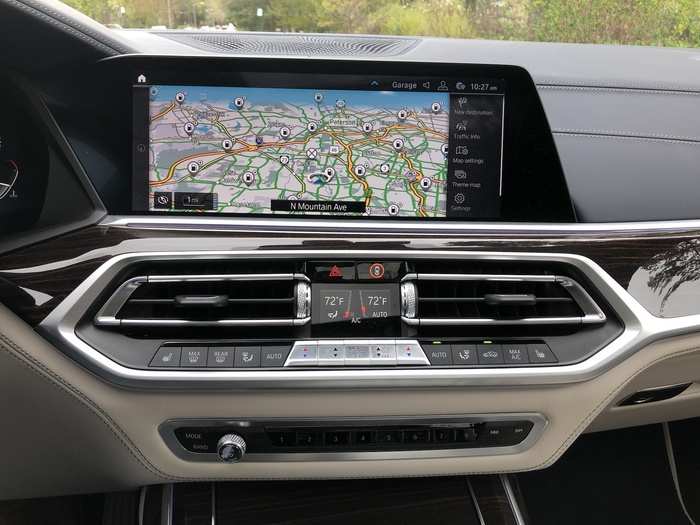 The 12.3-inch infotainment screen runs BMW