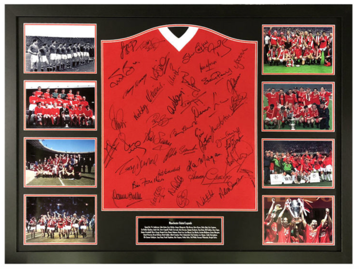 It also has a 1958 European football shirt signed by 33 former Manchester United players.