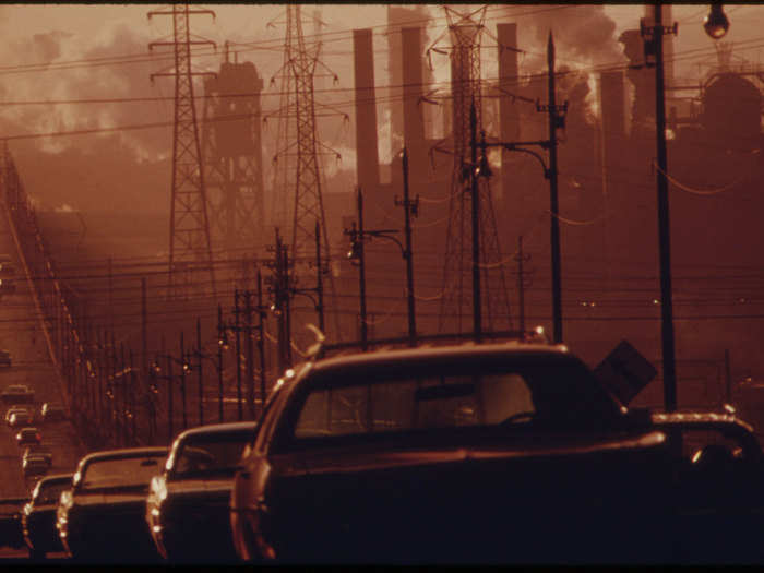 The US Clean Water Act, which the EPA says "established the basic structure for regulating pollutant discharges into the waters of the United States," was passed in 1972. But things didn’t get better immediately. Plenty of air pollution was still visible on the Clark Avenue Bridge above the Cuyahoga River in 1973.