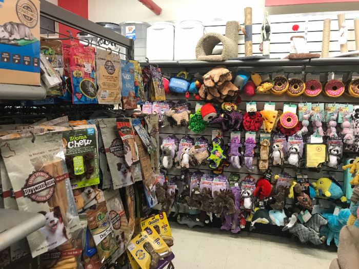 This section had everything, from pet toys and food ...