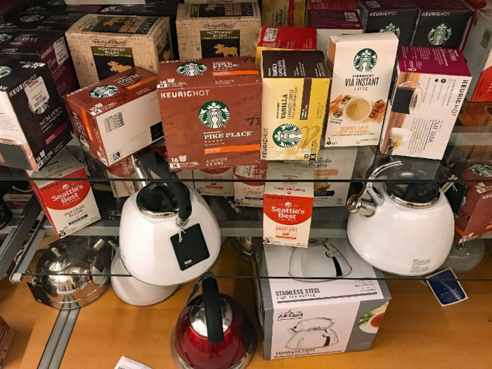 It included name-brand products, like these Starbucks Keurig pods.