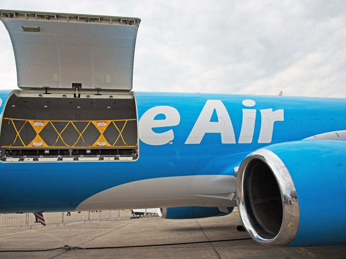 But Boeing also created a whole new door on the side of the plane to install cargo, which is hydraulically operated.