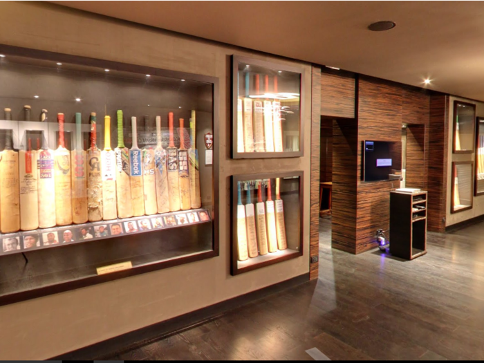 The gallery displays bats signed by each of the 11 World Cup-winning teams including Clive Lloyd’s West Indies in 1975 to Micheal Clarke’s Australia in 2015.