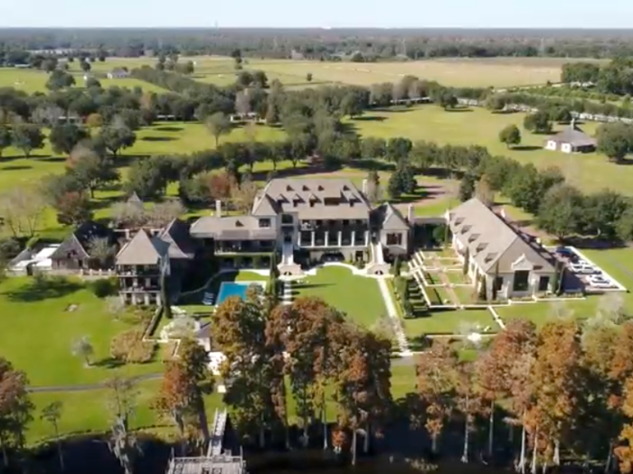 17. Known as "The Oaks," a 36,000-square-foot country estate sits on lakefront property.