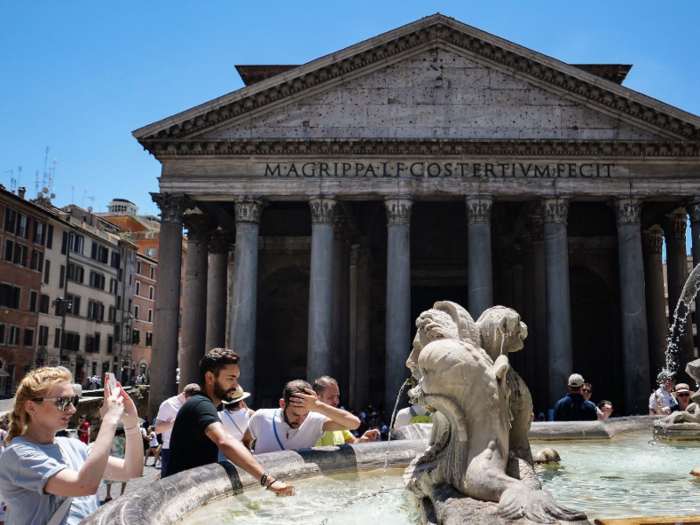 However, in Rome people can only partially refresh themselves in fountains.