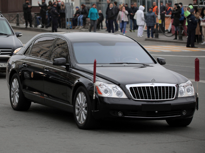 Kim tends to also bring a second Mercedes limo with him. He favors a Maybach 62.