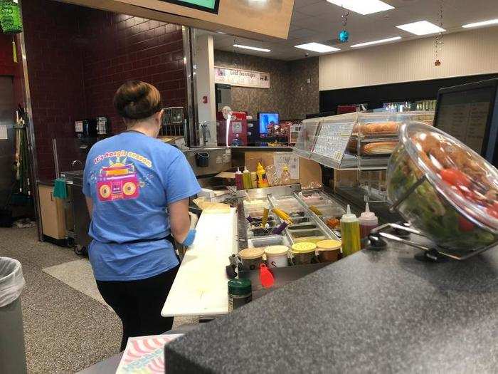 After you order, you can watch employees assemble your meal right before your eyes.