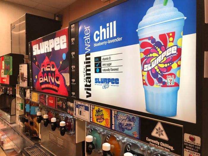 A visit to 7-Eleven would not be complete without a stop to the Slurpee station. And with seven different flavor options available, this 7-Eleven did not disappoint.