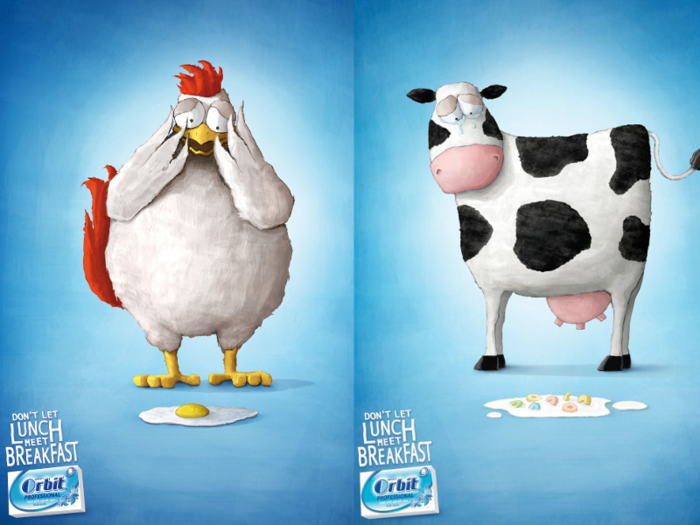 Orbit used crying animals to advertise its chewing gum. "Don