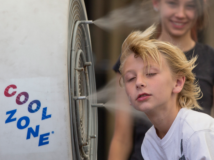 Parisian officials are also setting up mist machines across the city. This is a stock photo from several years ago.