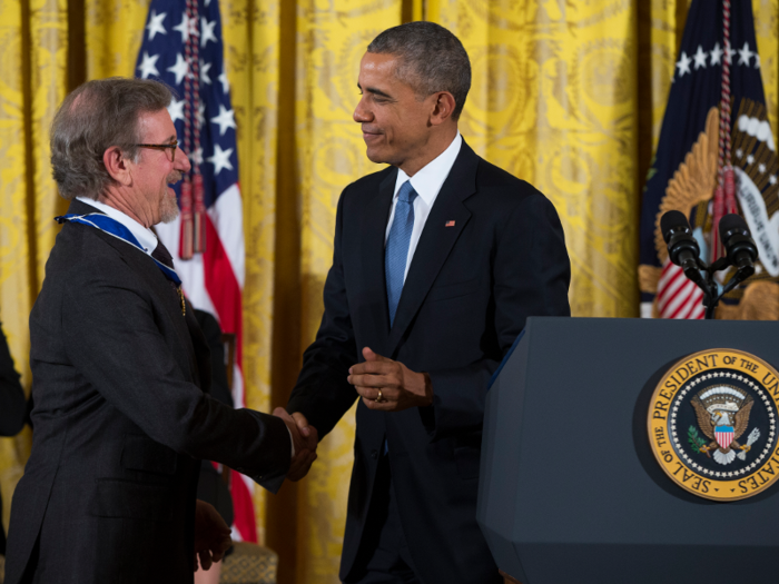 And in 2015, Spielberg was awarded the Presidential Medal of Freedom by President Barack Obama.