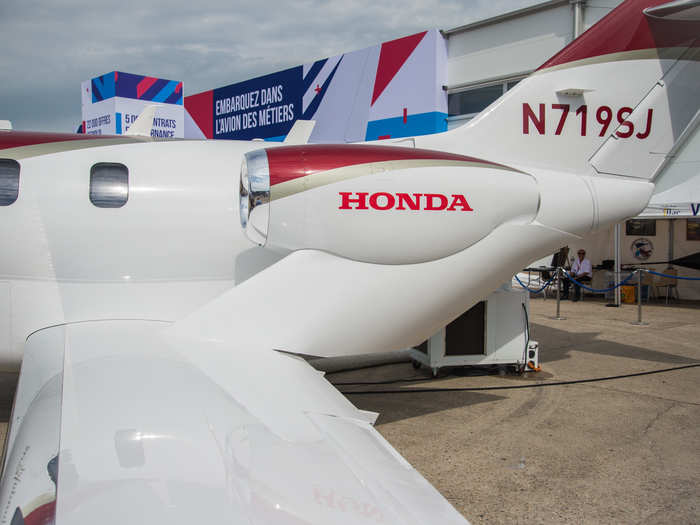 The engines are mounted over the wings, an unusual step that Honda says makes for a quieter and more spacious cabin, and for more fuel efficiency.