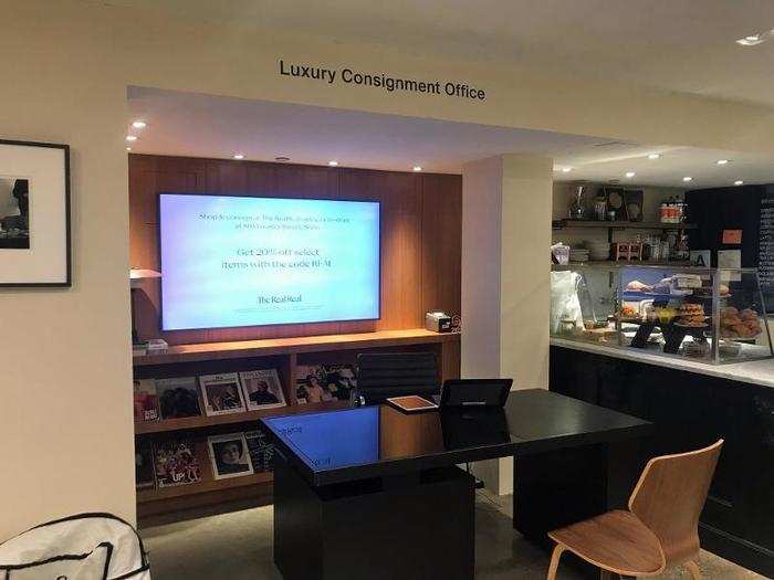 The lower level is also home to the luxury consignment office, where sellers can book appointments with RealReal staffers to authenticate their products and get them on the market.