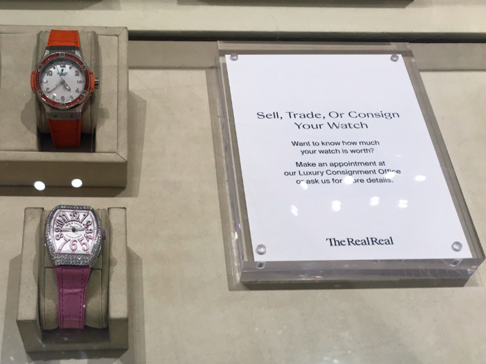 Next, we stopped by the watch and jewelry area. The RealReal has an impressive selection of luxury watches. The company works with a team of more than 100 brand authenticators, horologists, and gemologists.