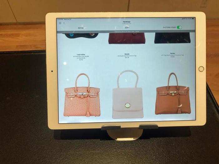 There are iPads for shoppers to browse additional items online.