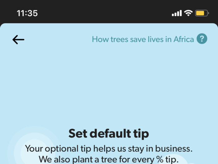 If you change your default tip to 25%, you can see there are many more trees in the background, and Dave looks even happier holding his shovel.