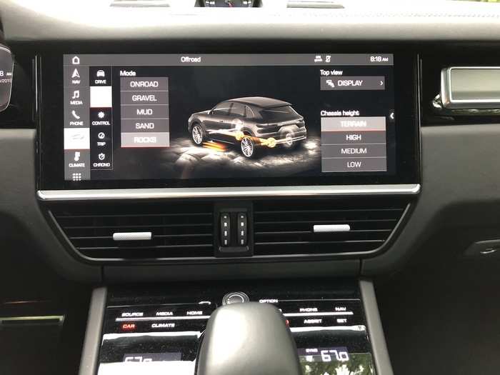 You can also use the system to adjust the Cayenne