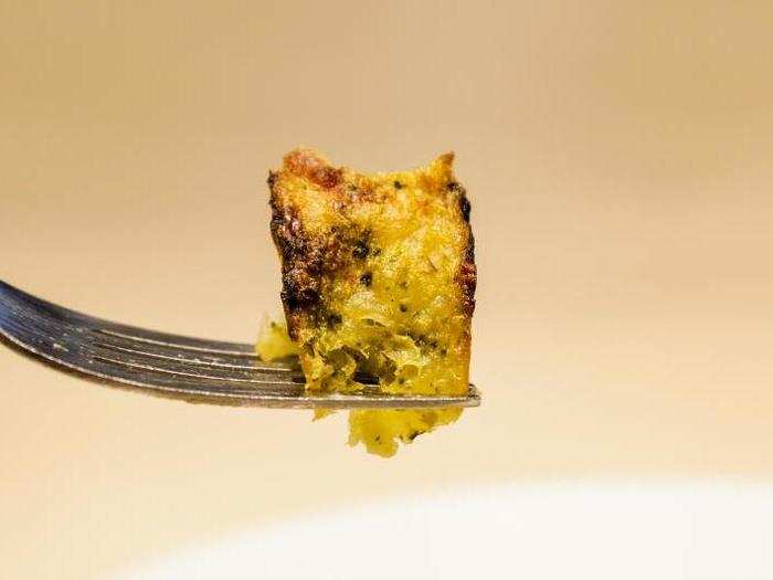 The potato cake had a distinct refrigerator flavor, but otherwise wasn