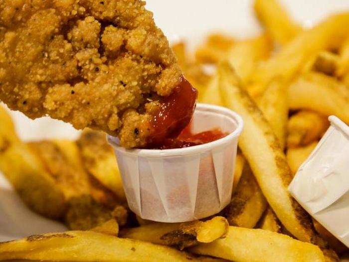 Except maybe these. They were unbelievably tough, chewy, and dry. It was difficult to get even one bite down. Pass. The fries were fine.