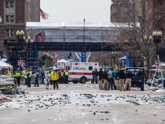 2013: Boston Marathon bombing kills three and injures hundreds.