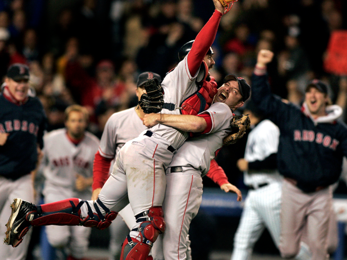 2004: The Boston Red Sox rally from a 3-0 deficit in ALCS to beat the Yankees, then win the World Series.