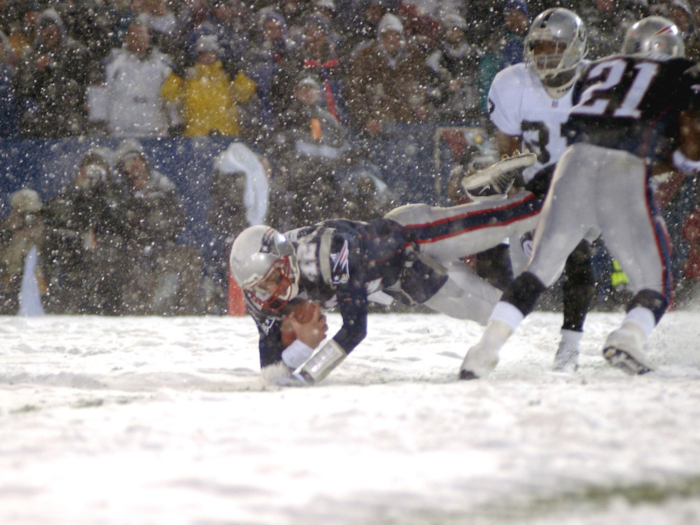 2002: The "Tuck Rule" and Adam Vinatieri help the Patriots make their first Super Bowl.