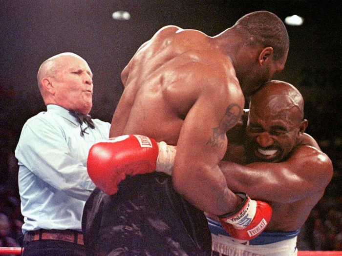 1997: Mike Tyson bites Evander Holyfield