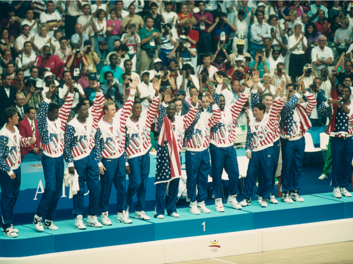 1992: The Dream Team dominates the 1992 Olympics.