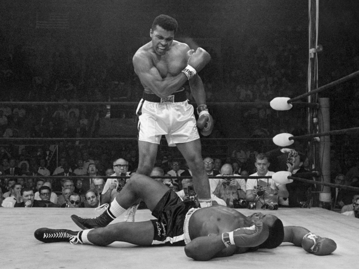 1965: Muhammad Ali beats Sonny Liston in the first round, and the most famous photo in sports is born.