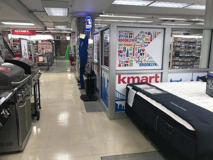 Eventually we found a sign for the Kmart, just past the mattresses. It has a separate barrier and register, making it feel like a completely different store.